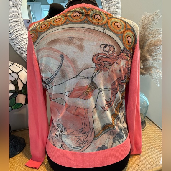 Simon Chang cardigan with sheer printed back new without tags! - Picture 4 of 8